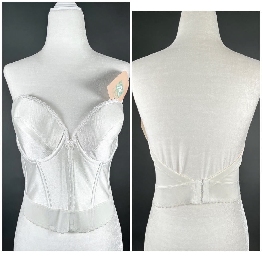 New! VINTAGE ADONNA JCPENNY intimate apparel low back strapless corset bra 38C
